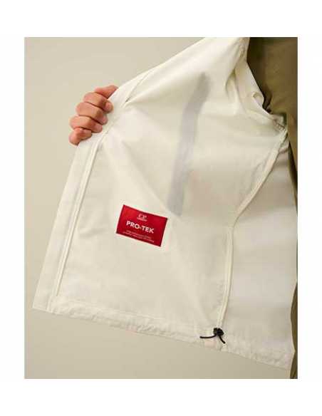 Veste À Capuche Pro-Tek Blanche C.P Company Homme présentée poche intérieure | Toulouse Soulery