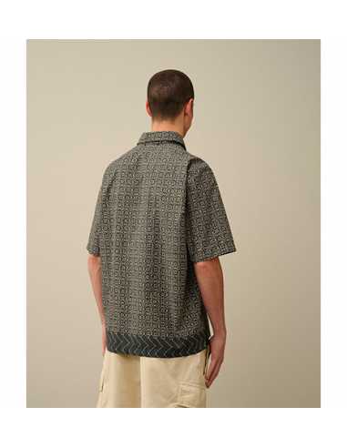 Chemise En Popeline Imprimée Baja Noire C.P Company Homme présentée portée de dos | Toulouse Soulery