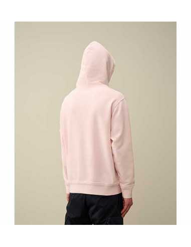 Sweat À Capuche En Coton Avec Logo Rose Pastel C.P Company présenté porté de dos | Toulouse Soulery