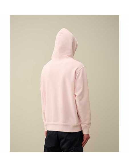 Sweat À Capuche En Coton Avec Logo Rose Pastel C.P Company présenté porté de dos | Toulouse Soulery