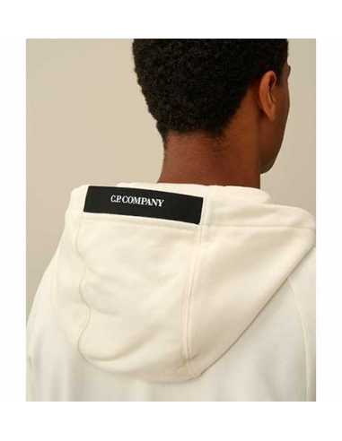 Sweat À Capuche Zippé Polaire Avec Logo Blanc C.P Company zoom arrière capuche | Toulouse Soulery