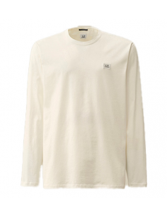 T-Shirt Manches Longues Jersey 70/2 Blanc C.P Company présenté de face | Toulouse Soulery