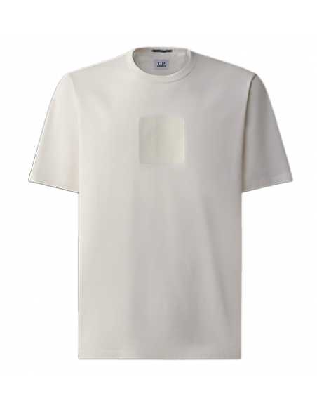 T-shirt À Logo En Jersey Série Metropolis Blanc C.P Company présenté de face | Toulouse Soulery