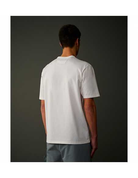 T-shirt À Logo En Jersey Série Metropolis Blanc C.P Company présenté porté de dos | Toulouse Soulery