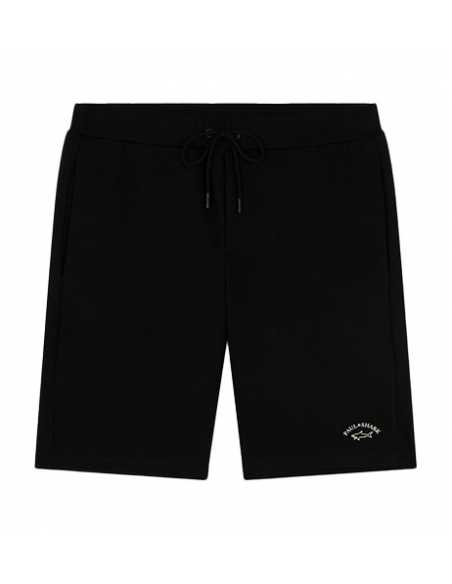 Bermuda En Coton Uni Noir Paul & Shark Homme présenté de face | Toulouse Soulery