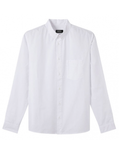 Chemise Casual À Col Boutonné Blanche A.P.C. Homme présentée de face | Toulouse Soulery