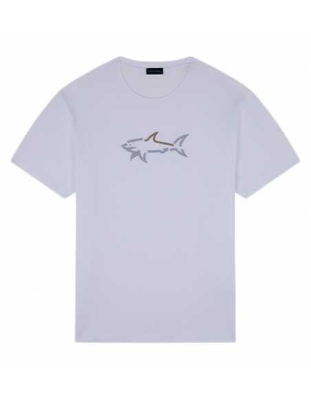 T-shirt En Coton Avec Imprimé Reflex Blanc Paul & Shark présenté de face | Toulouse Soulery