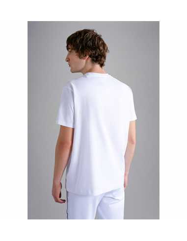 T-shirt En Coton Avec Imprimé Reflex Blanc Paul & Shark présenté de dos | Toulouse Soulery