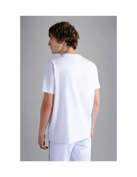 T-shirt En Coton Avec Imprimé Reflex Blanc Paul & Shark présenté de dos | Toulouse Soulery