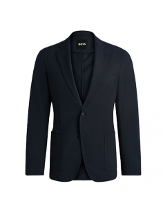 Veste Slim En Tissu Stretch Bleu Marine Boss Homme présenté de face | Toulouse Soulery
