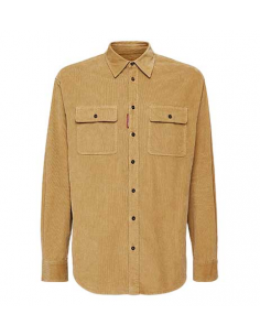 Chemise En Velours Côtelé Camel Dsquared2 Homme présentée de face | Toulouse Soulery