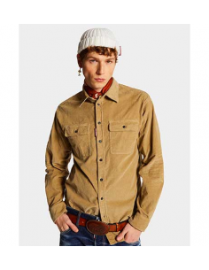 Chemise En Velours Côtelé Camel Dsquared2 Homme présentée de face | Toulouse Soulery 2