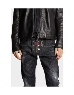 Jean Slim Fit Noir Dsquared2 Homme présenté de face | Toulouse Soulery 2