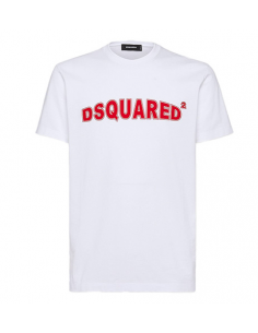 T-shirt Coupe Cool Avec Imprimé Blanc Dsquared2 présenté de face | Toulouse Soulery