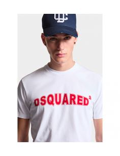 T-shirt Coupe Cool Avec Imprimé Blanc Dsquared2 présenté de face | Toulouse Soulery 2