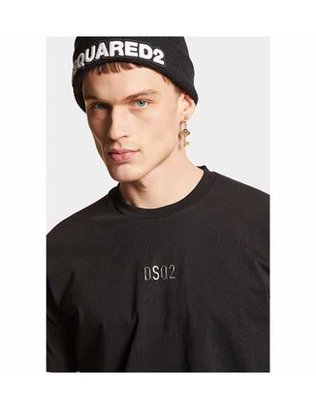 T-shirt Cool Fit DSQ2 En Gomme Noir Dsquared2 Homme présenté porté de face | Toulouse Soulery