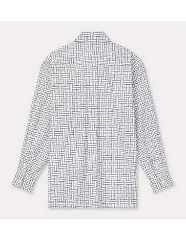Chemise Oversize 'Kenzo Weave' Blanche Et Noire Kenzo présentée de dos | Toulouse Soulery
