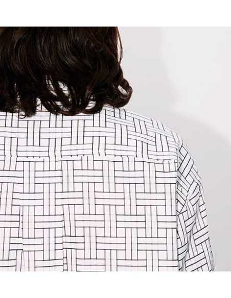 Chemise Oversize 'Kenzo Weave' Blanche Et Noire Kenzo zoom sur le motif | Toulouse Soulery