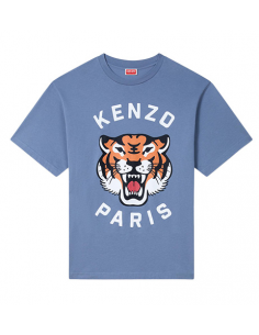 T-Shirt Oversize 'Lucky Tiger' Bleu Kenzo Homme présenté de face | Toulouse Soulery