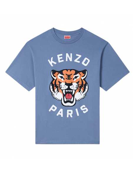 T-Shirt Oversize 'Lucky Tiger' Bleu Kenzo Homme présenté de face | Toulouse Soulery