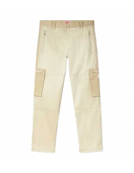Pantalon Cargo Slim Beige Kenzo Homme présenté de face| Toulouse Soulery