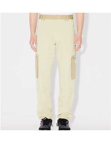 Pantalon Cargo Slim Beige Kenzo Homme porté de face | Toulouse Soulery
