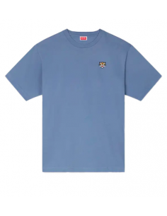 T-shirt Classique Brodé 'Lucky Tiger' Bleu Kenzo Homme présenté de face| Toulouse Soulery