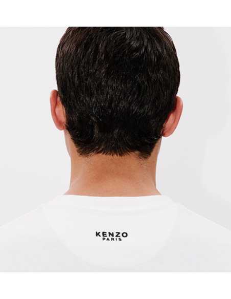 T-shirt Brodé 'Boke Flower' Blanc Kenzo Homme zoom broderie | Toulouse Soulery