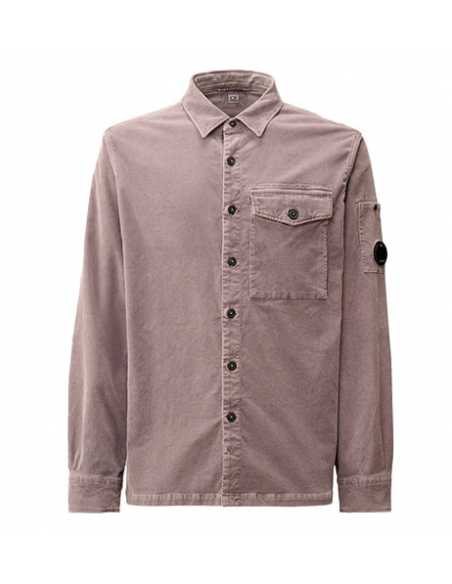 Chemise Boutonnée En Velours Côtelé Violette C.P Company présentée de face | Toulouse Soulery