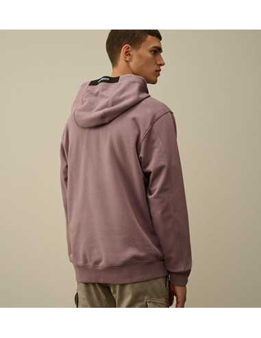 Sweat À Capuche En Polaire Violet C.P Company Homme présenté de dos | Toulouse Soulery