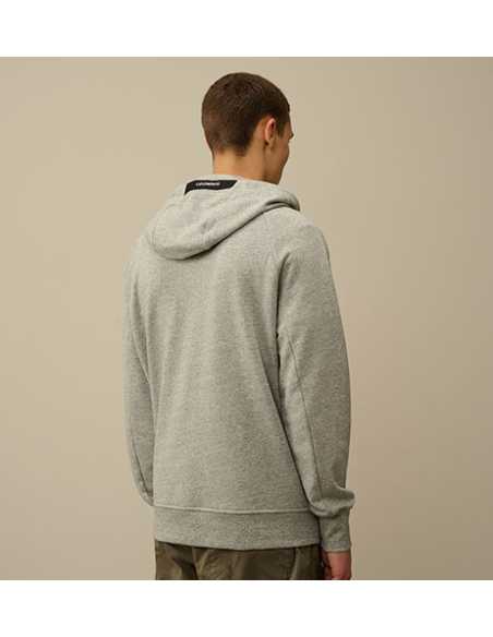 Sweat À Capuche Zippé En Polaire Gris C.P Company Homme présenté de dos | Toulouse Soulery