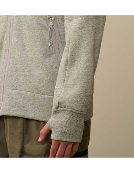 Sweat À Capuche Zippé En Polaire Gris C.P Company Homme zoom sur la manche | Toulouse Soulery