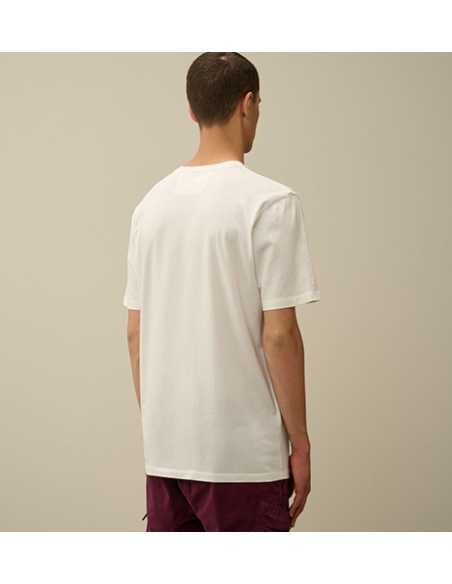 T-shirt à Logo Imprimé En Jersey Blanc C.P Company présenté de dos | Toulouse Soulery