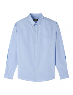 Chemise Edouard Brodée avec logo A.P.C, Bleu Pâle A.P.C. Homme présentée de face | Toulouse Soulery