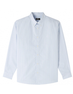 Chemise Greg Bleu A.P.C Homme présentée de face | Toulouse Soulery