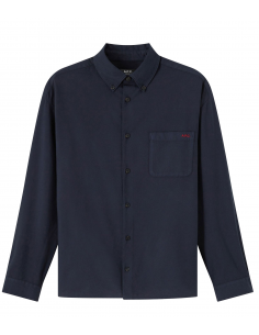 Chemise Mateo Logo Bleu Marine A.P.C. Homme présentée de face | Toulouse Soulery