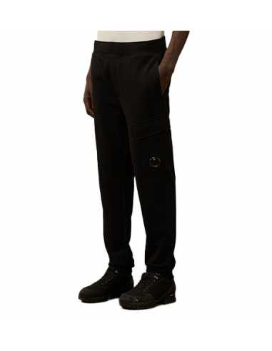 Cargo Sweatpants Noir CP Company Homme, présenté porté de face| Toulouse Soulery