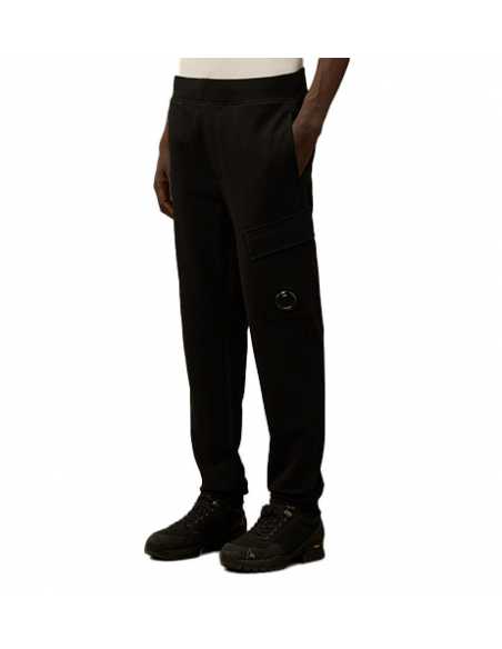 Cargo Sweatpants Noir CP Company Homme, présenté porté de face| Toulouse Soulery