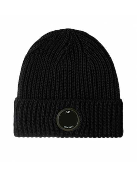 Bonnet en Laine Mérinos Extrafine Bleu CP Company Homme, présenté de face| Toulouse Soulery