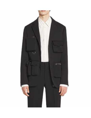 Veste Style Utilitaire Noir Lanvin Homme, portée de face| Toulouse Soulery