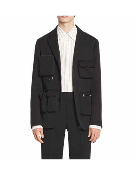 Veste Style Utilitaire Noir Lanvin Homme, portée de face| Toulouse Soulery