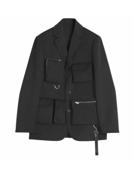 Veste Style Utilitaire Noir Lanvin Homme, présentée de face| Toulouse Soulery