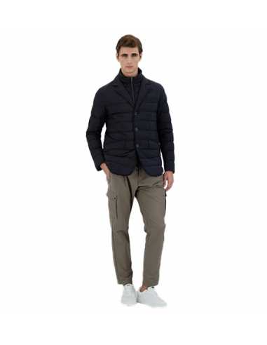 Parka Blazer La Giacca Blue Marine Herno Homme, portée de face | Toulouse Soulery