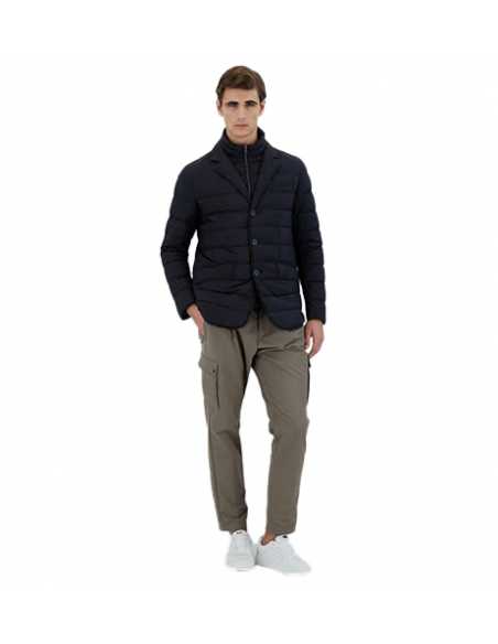 Parka Blazer La Giacca Blue Marine Herno Homme, portée de face | Toulouse Soulery