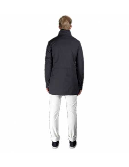 Manteau Avec Garnissage Bleu Marine Moorer Homme, présenté de dos | Toulouse Soulery