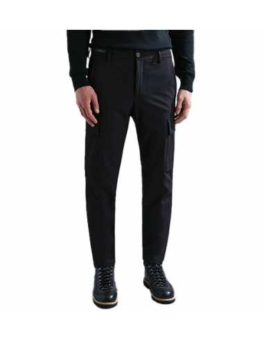 Pantalon Cargo En Dynamic Stretch Noir Paul & Shark Homme, présenté de face| Toulouse Soulery