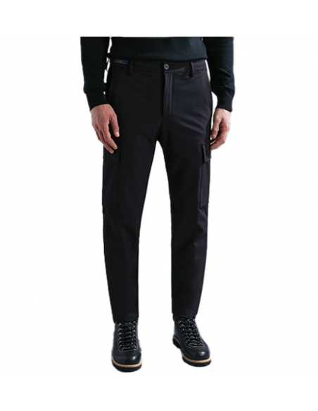 Pantalon Cargo En Dynamic Stretch Noir Paul & Shark Homme, présenté de face| Toulouse Soulery