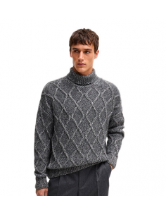 Pull Relaxed En Maille Torsadée Gris Boss | Toulouse Soulery 2