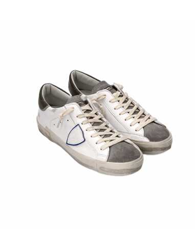 Sneakers Prsx Homme Blanc Anthracite Philippe Model Homme, présentées de face | Toulouse Soulery