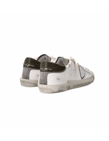 Sneakers Prsx Homme Blanc Anthracite Philippe Model Homme, présentées de dos | Toulouse Soulery